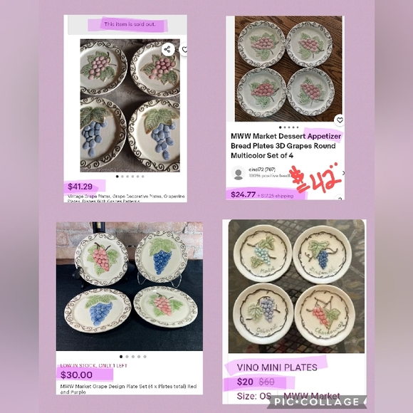 🍇Vintage Grape & Grapevine Pattern Plates - MWW Market - Picture 9 of 9